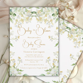 ベビーの開花水カラーフローラベビーシャワー 招待状