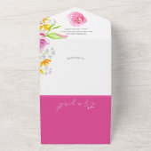 ベビーの開花水カラーベビーシャワー招待状 オールインワン招待状 (外側)