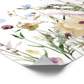 ベビーの開花水彩ワイルドフラワーウェルカム ポスター (角)