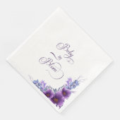 ベビーの開花水彩紫色の花の赤ちゃんシャワー (コーナー)