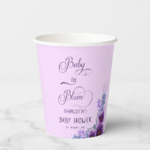 ベビーの開花水彩紫色の花の赤ちゃんシャワー 紙コップ (裏面)