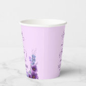ベビーの開花水彩紫色の花の赤ちゃんシャワー 紙コップ (右)