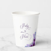 ベビーの開花水彩紫色の花の赤ちゃんシャワー 紙コップ (裏面)