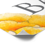 ベビーの開花水色の黄色の写真の赤ちゃんシャワー ポスター (角)