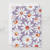 ベビーの開花水色デイジーと蝶 招待状 (裏面)