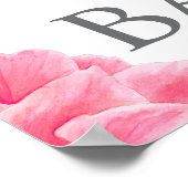 ベビーの開花水色ピンクの写真の赤ちゃんシャワー ポスター (角)