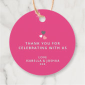 ベビーの開花水色ピンクの赤ちゃんシャワー フェイバータグ (裏面)