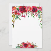 ベビーの開花水色フローラガールシャワー 招待状 (裏面)