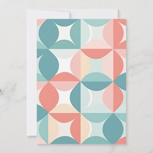 ベビーの開花水色フローラタイルブルーシャワー 招待状 (裏面)