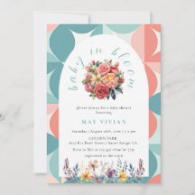 ベビーの開花水色フローラタイルブルーシャワー