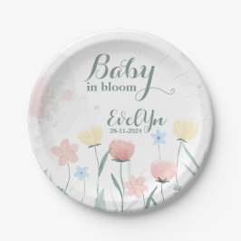 ベビーの開花水色ワイルドフラワー ペーパープレート