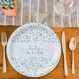 ベビーの開花男の子のシャワー ペーパープレート