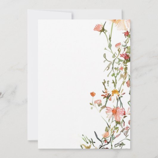 ベビーの開花素朴ボホワイルドフラワーベイビーシャワー 招待状 (裏面)