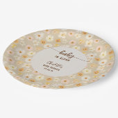 ベビーの開花素朴押し花ベビーシャワー ペーパープレート (アングル)