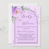 ベビーの開花紫色の蝶のアーチ赤ちゃんシャワー 招待状 (正面)