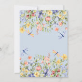 ベビーの開花紫色の青いワイルドフラワーベビーシャワー 招待状 (裏面)