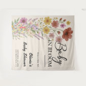 ベビーの開花背景ワイルドフラワーベビーシャワー タペストリー (正面(横))