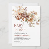 ベビーの開花花の水色ベビーシャワー 招待状 (正面)