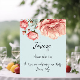 ベビーの開花花バラピンク赤ちゃんシャワーの好意 ポスター