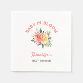 ベビーの開花赤ちゃんシャワーフローラ花植物学 スタンダードカクテルナプキン