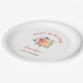 ベビーの開花赤ちゃんシャワーフローラ花植物学 ペーパープレート (アングル)