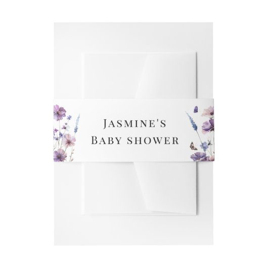 ベビーの開花野生の花の赤ちゃんシャワー固定 招待状ベリーバンド (正面例)