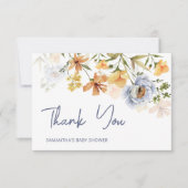 ベビーの開花野生の花の赤ちゃんシャワー サンキューカード (正面)