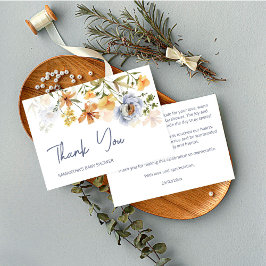 ベビーの開花野生の花の赤ちゃんシャワー サンキューカード