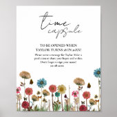 ベビーの開花野生の花ベビー時間カプセル標識 ポスター (正面)