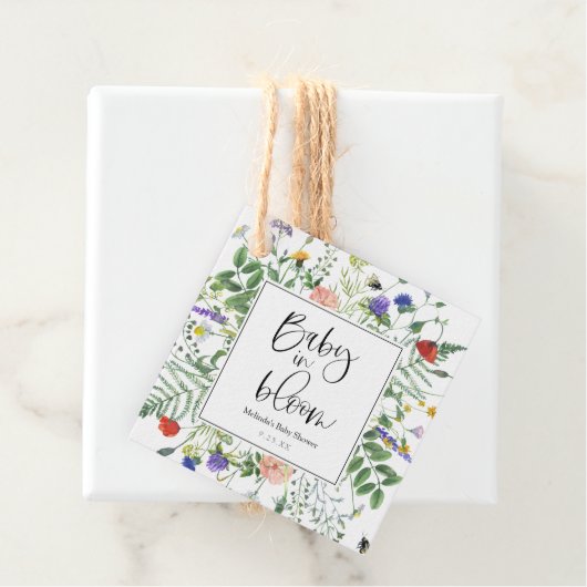 ベビーの開花野生の花ミツバチメッセージカード フェイバータグ (インサイチュ)