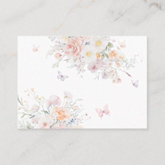 ベビーの開花野生の花蝶の赤ちゃんシャワー エンクロージャーカード (裏面)