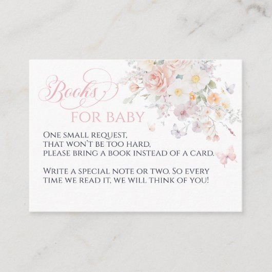 ベビーの開花野生の花蝶の赤ちゃんシャワー エンクロージャーカード (正面)