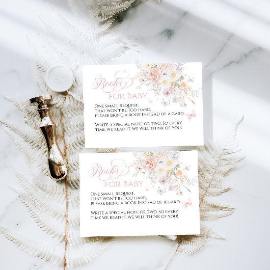 ベビーの開花野生の花蝶の赤ちゃんシャワー エンクロージャーカード