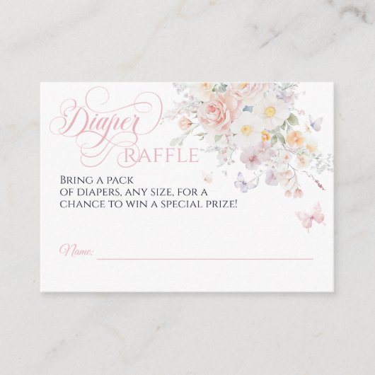 ベビーの開花野生の花蝶の赤ちゃんシャワー エンクロージャーカード (正面)