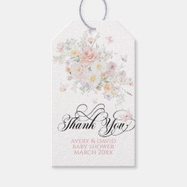 ベビーの開花野生の花蝶の赤ちゃんシャワー ギフトタグ