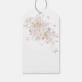 ベビーの開花野生の花蝶の赤ちゃんシャワー ギフトタグ (裏面)