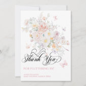 ベビーの開花野生の花蝶の赤ちゃんシャワー サンキューカード (正面)