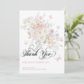 ベビーの開花野生の花蝶の赤ちゃんシャワー サンキューカード (スタンド正面)