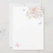 ベビーの開花野生の花蝶の赤ちゃんシャワー サンキューカード (裏面)