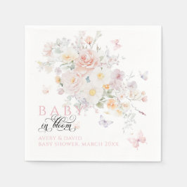 ベビーの開花野生の花蝶の赤ちゃんシャワー スタンダードカクテルナプキン