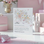 ベビーの開花野生の花蝶の赤ちゃんシャワー 招待状