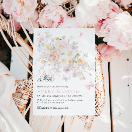 ベビーの開花野生の花蝶の赤ちゃんシャワー 招待状