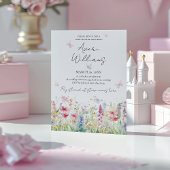 ベビーの開花野生の花蝶の赤ちゃんシャワー 招待状