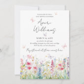 ベビーの開花野生の花蝶の赤ちゃんシャワー 招待状 (正面)