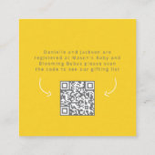 ベビーの開花黄色のレジストリ赤ちゃんシャワーカード エンクロージャーカード (裏面)