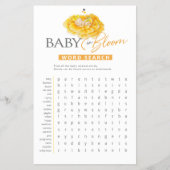 ベビーの開花黄色の赤ちゃんシャワー語検索 チラシ (正面)