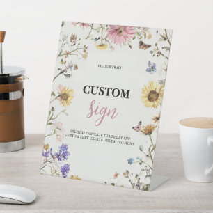 ベビーの開花8x10カスタムテーブルトップ 台座サイン