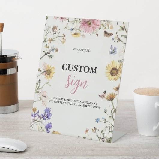 ベビーの開花8x10カスタムテーブルトップ 台座サイン (インサイチュ)