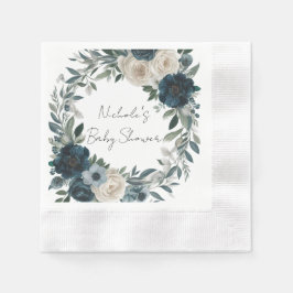 ベビーの開花：庭の赤インスパイアちゃんのシャワー 縁ありカクテルナプキン