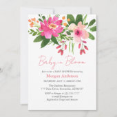 ベビーの開花、花、女の子または男の子のシャワー 招待状 (正面)